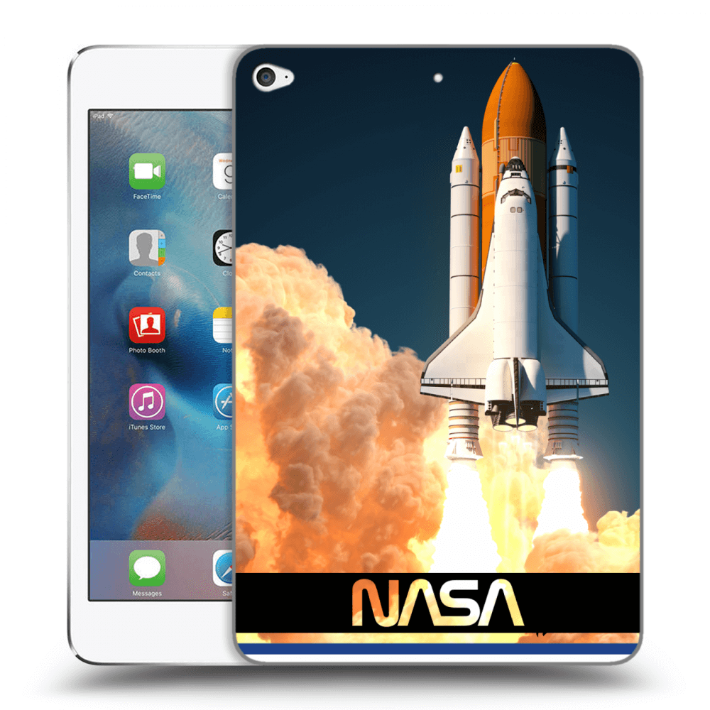 Picasee crna silikonska maskica za Apple iPad mini 4 - Space Shuttle