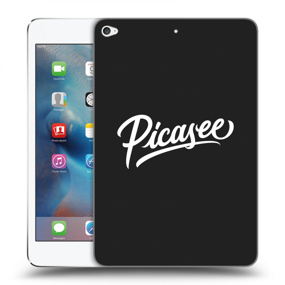 Picasee crna silikonska maskica za Apple iPad mini 4 - Picasee - old logo - white