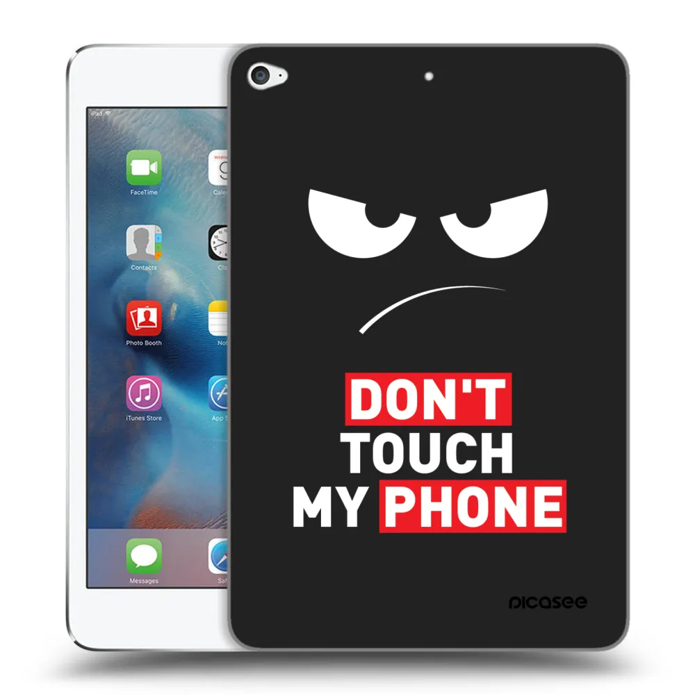 Picasee crna silikonska maskica za Apple iPad mini 4 - Angry Eyes - Transparent