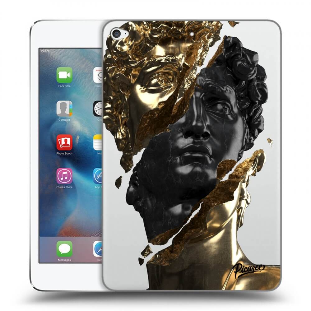 Picasee silikonska prozirna maskica za Apple iPad mini 4 - Gold - Black