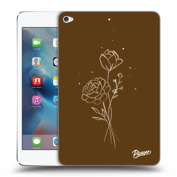 Picasee silikonska prozirna maskica za Apple iPad mini 4 - Brown flowers