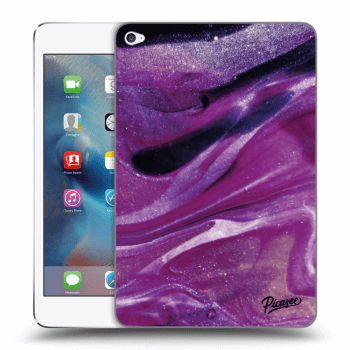 Picasee crna silikonska maskica za Apple iPad mini 4 - Purple glitter