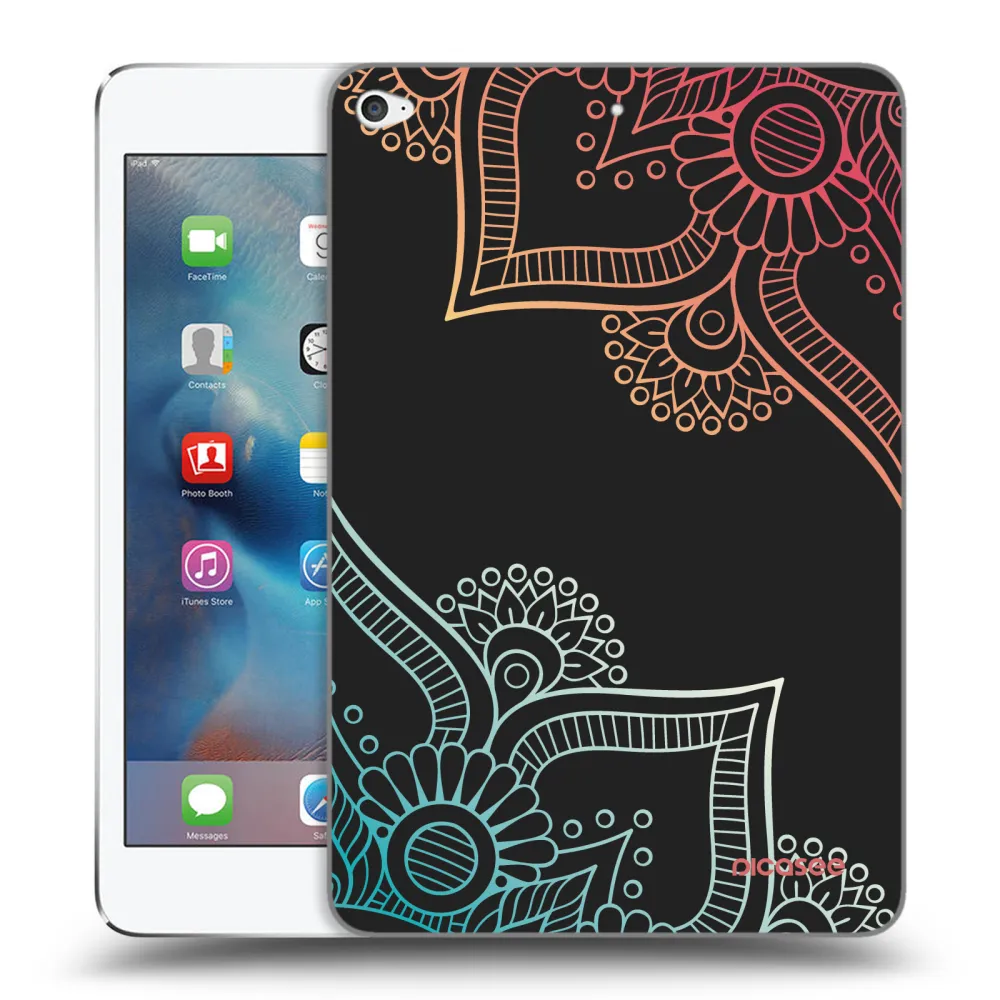 Picasee crna silikonska maskica za Apple iPad mini 4 - Flowers pattern