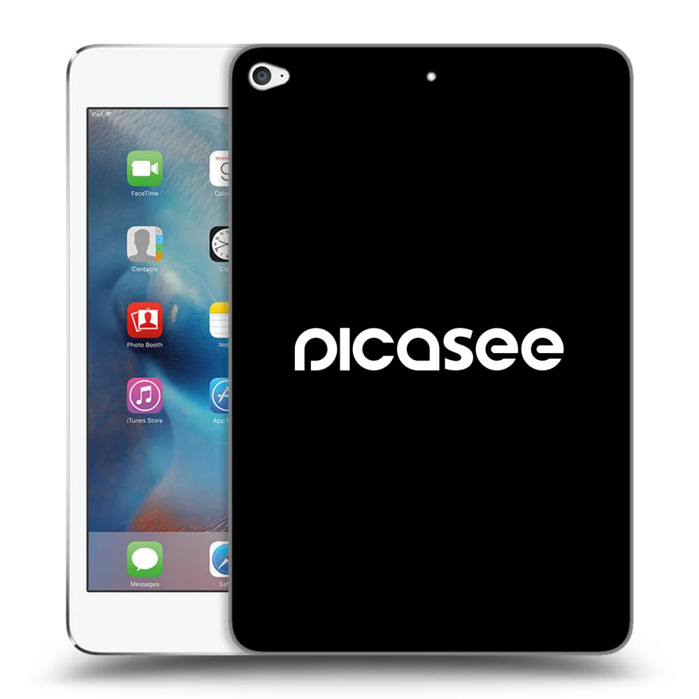 Picasee crna silikonska maskica za Apple iPad mini 4 - Picasee - new logo - white