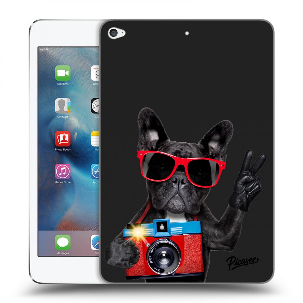 Picasee crna silikonska maskica za Apple iPad mini 4 - French Bulldog