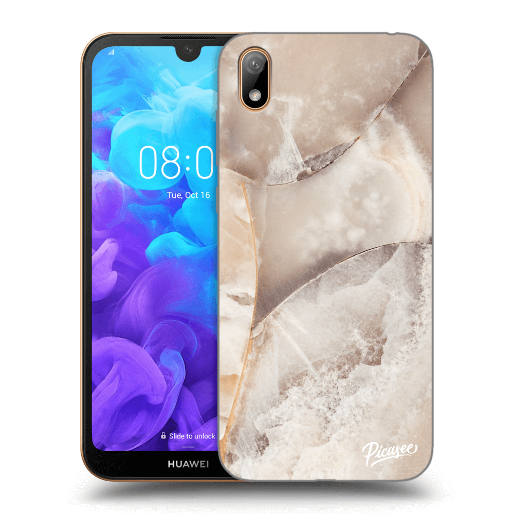 Picasee silikonska prozirna maskica za Huawei Y5 2019 - Cream marble