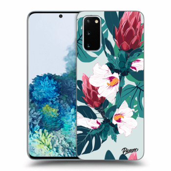 Picasee crna silikonska maskica za Samsung Galaxy S20 G980F - Rhododendron