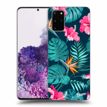 Picasee crna silikonska maskica za Samsung Galaxy S20+ G985F - Pink Monstera