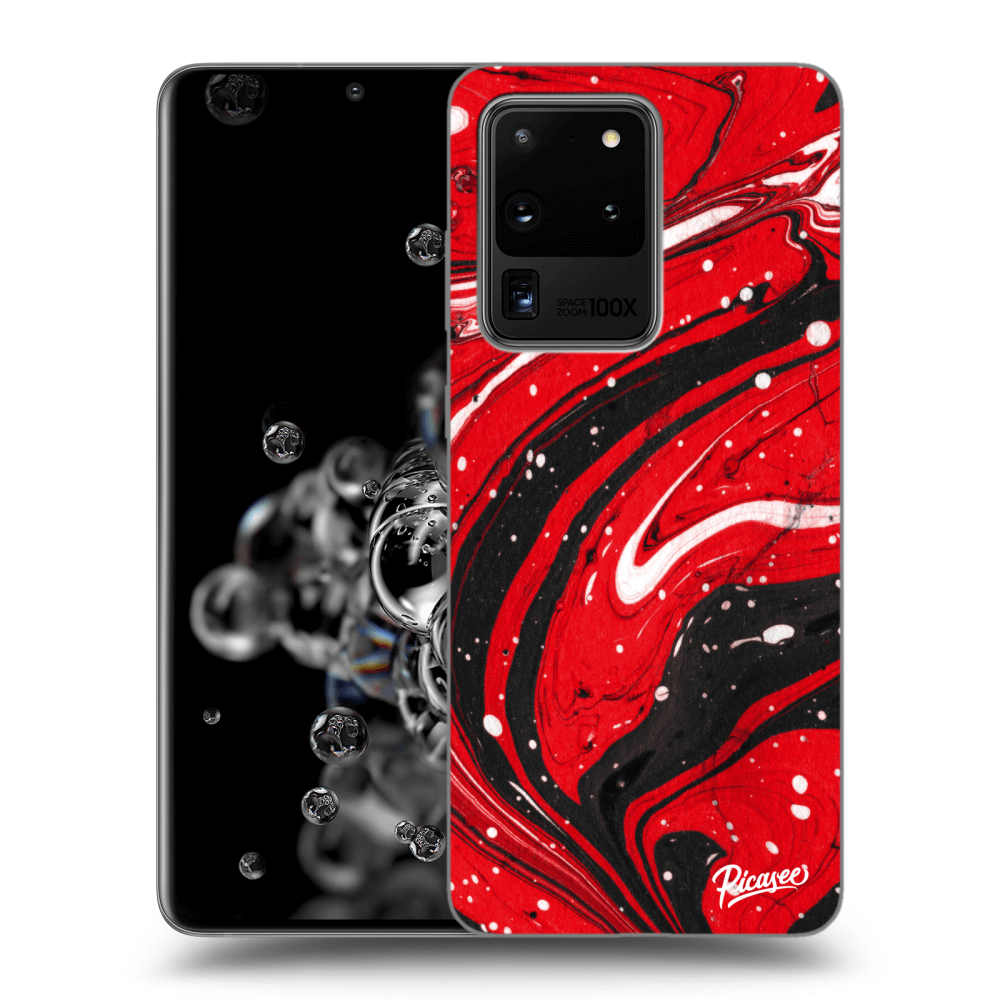 Picasee crna silikonska maskica za Samsung Galaxy S20 Ultra 5G G988F - Red black