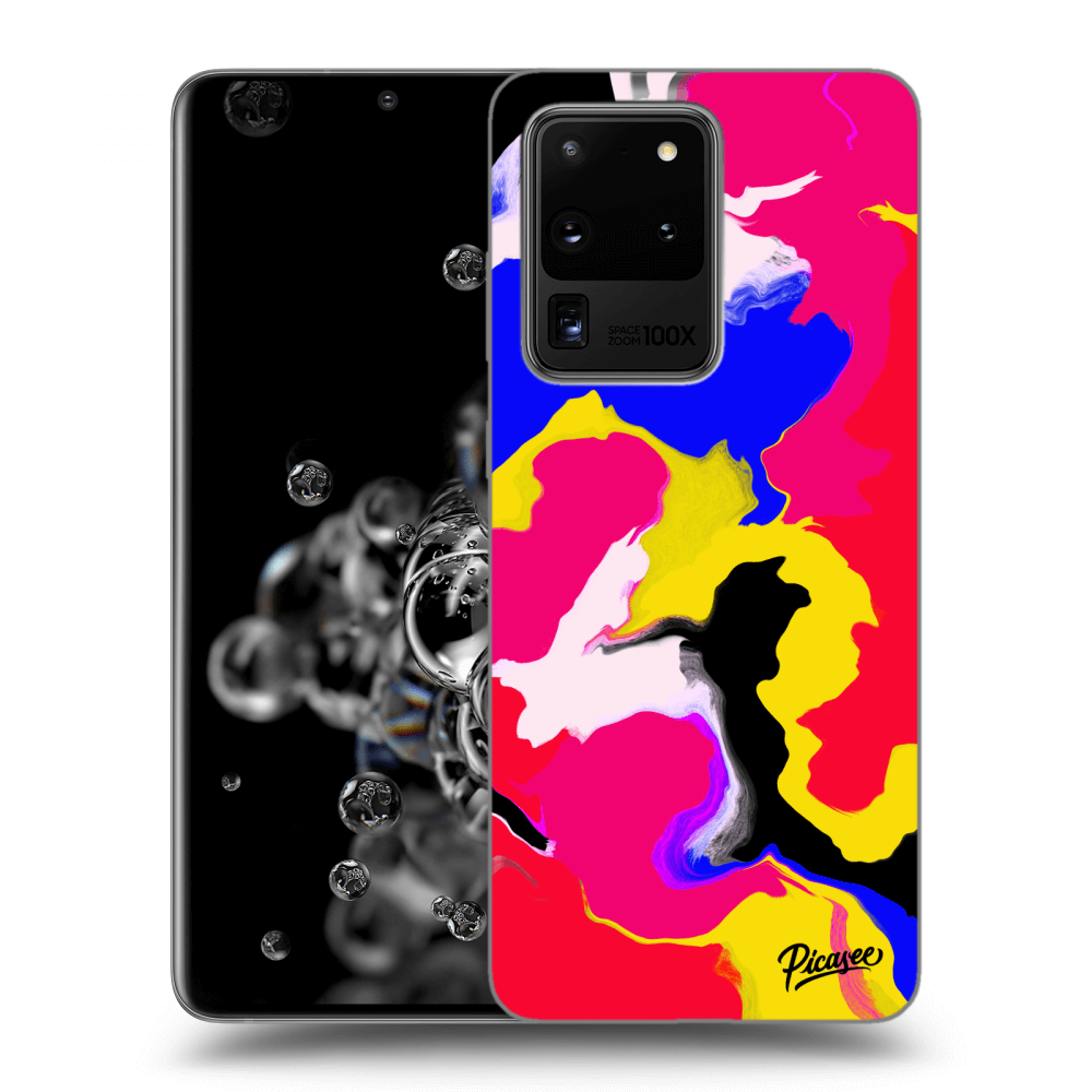 Picasee crna silikonska maskica za Samsung Galaxy S20 Ultra 5G G988F - Watercolor
