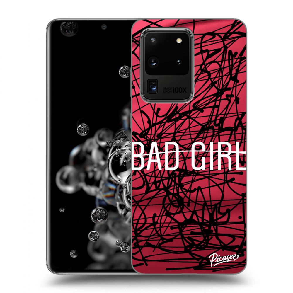 Picasee crna silikonska maskica za Samsung Galaxy S20 Ultra 5G G988F - Bad girl