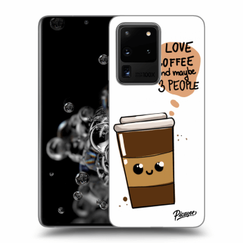 Picasee silikonska prozirna maskica za Samsung Galaxy S20 Ultra 5G G988F - Cute coffee