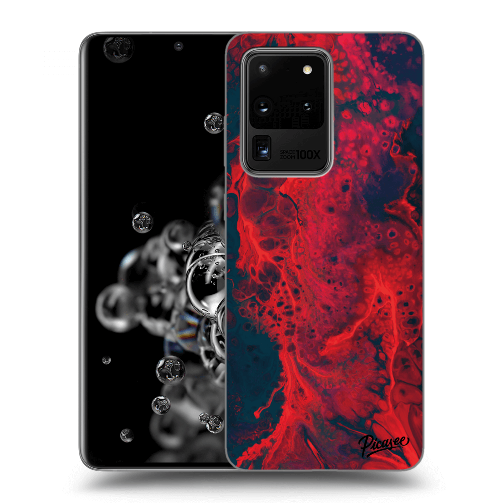 Picasee crna silikonska maskica za Samsung Galaxy S20 Ultra 5G G988F - Organic red