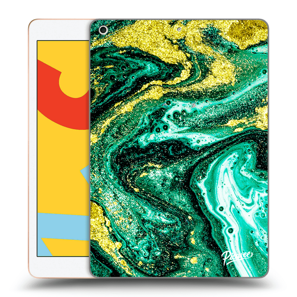 Picasee silikonska prozirna maskica za Apple iPad 10.2" 2019 (7. gen) - Green Gold