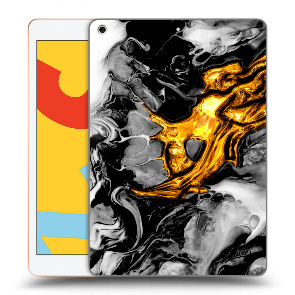 Picasee crna silikonska maskica za Apple iPad 10.2" 2019 (7. gen) - Black Gold 2