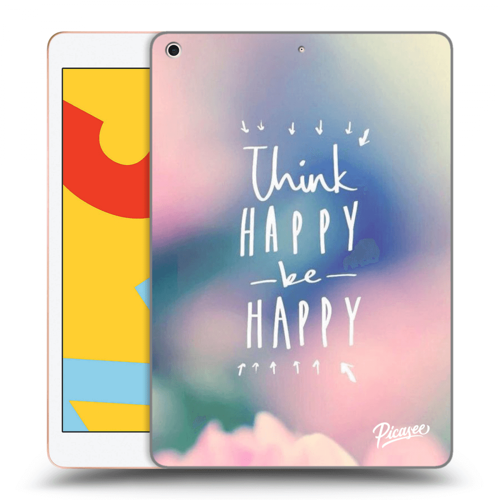 Picasee crna silikonska maskica za Apple iPad 10.2" 2019 (7. gen) - Think happy be happy