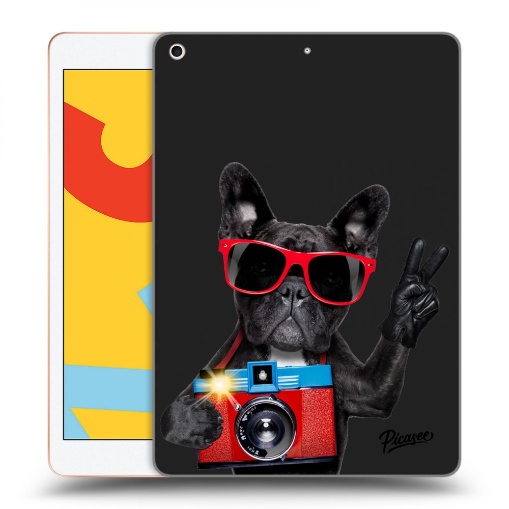 Picasee crna silikonska maskica za Apple iPad 10.2" 2019 (7. gen) - French Bulldog