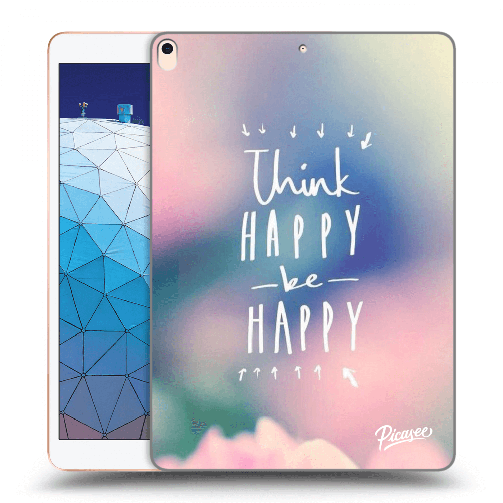 Picasee crna silikonska maskica za Apple iPad Air 10.5" 2019 (3.gen) - Think happy be happy