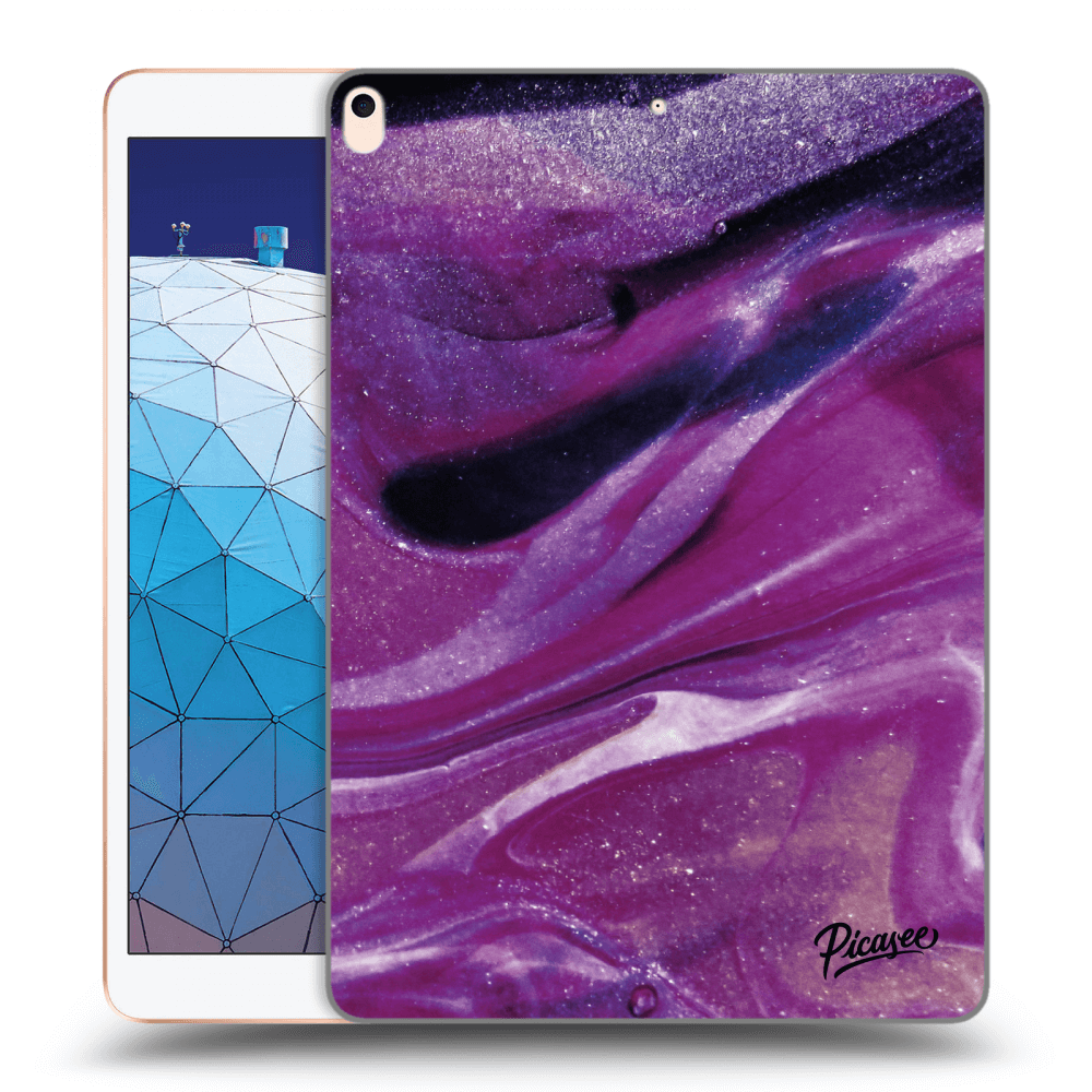 Picasee crna silikonska maskica za Apple iPad Air 10.5" 2019 (3.gen) - Purple glitter