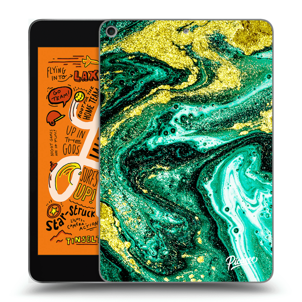 Picasee crna silikonska maskica za Apple iPad mini 2019 (5. gen) - Green Gold