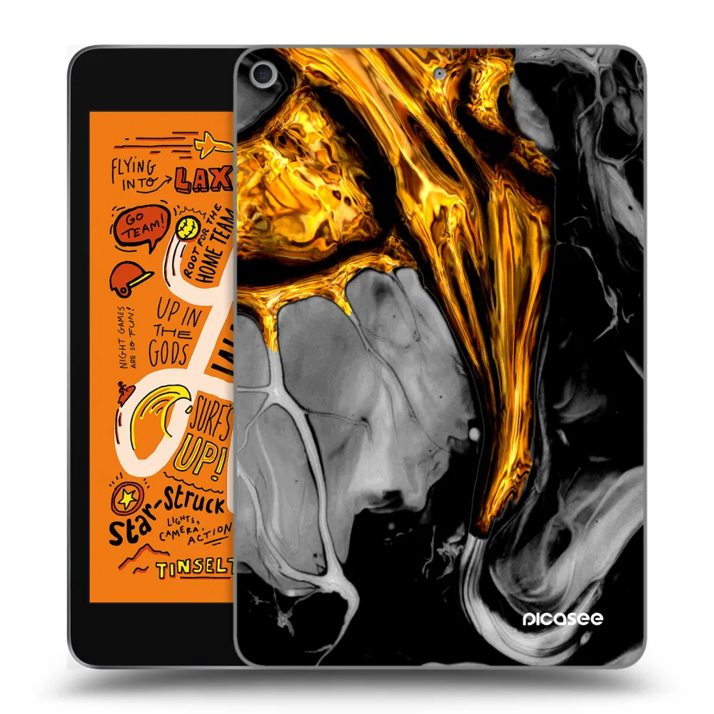 Picasee silikonska prozirna maskica za Apple iPad mini 2019 (5. gen) - Black Gold