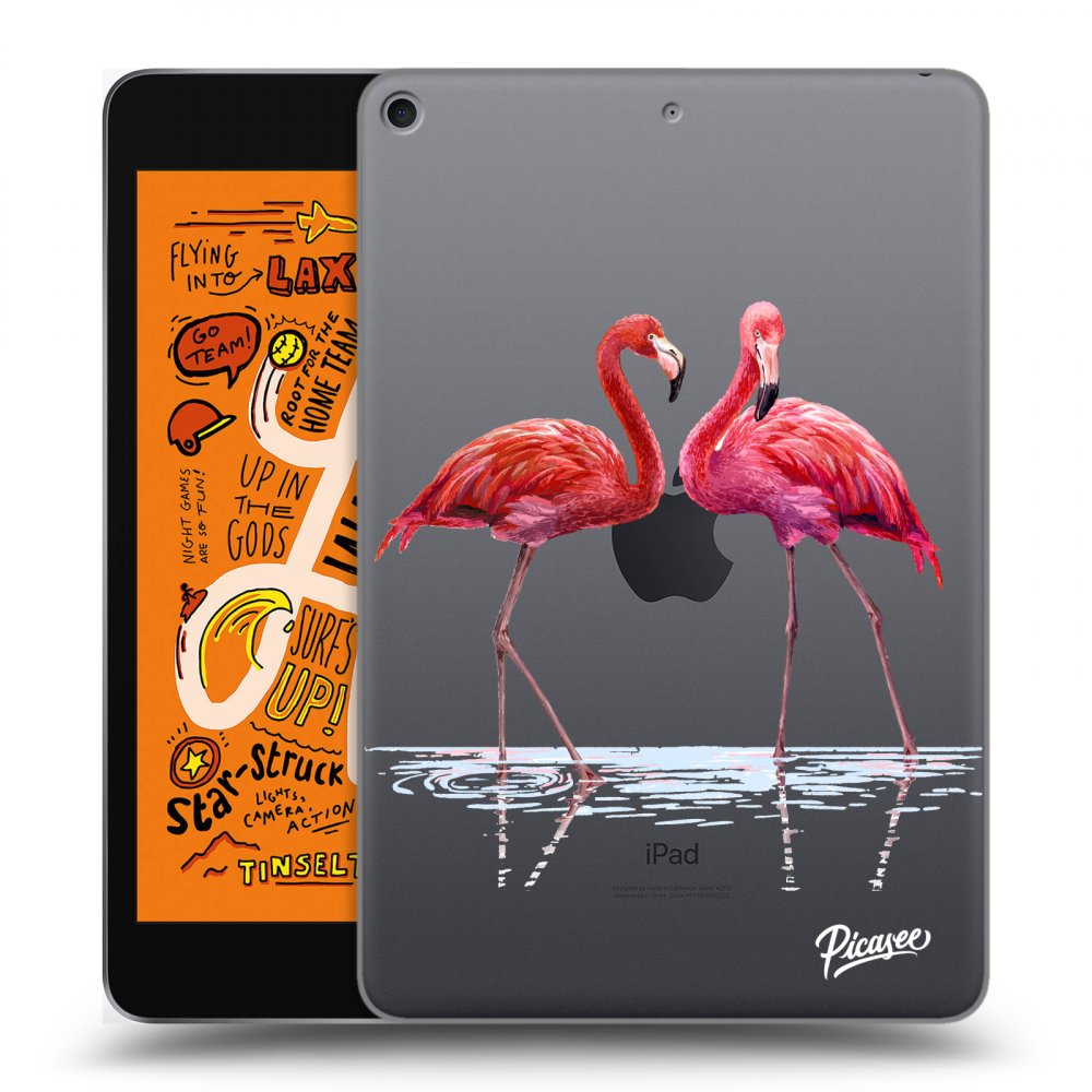 Picasee silikonska prozirna maskica za Apple iPad mini 2019 (5. gen) - Flamingos couple
