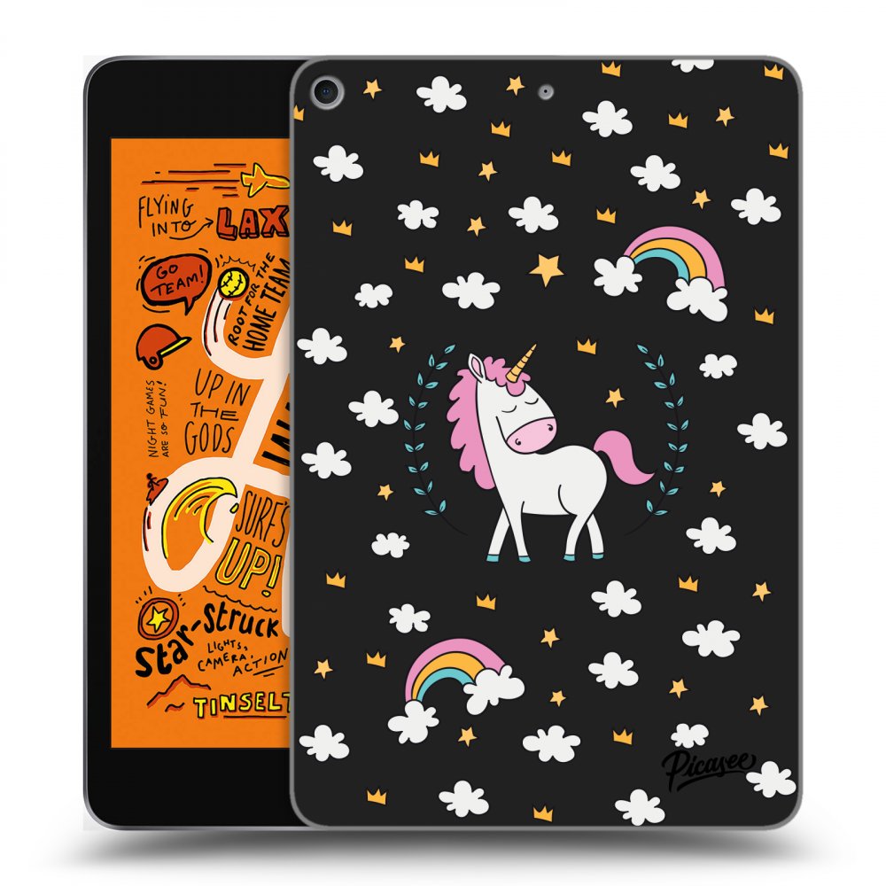 Picasee crna silikonska maskica za Apple iPad mini 2019 (5. gen) - Unicorn star heaven