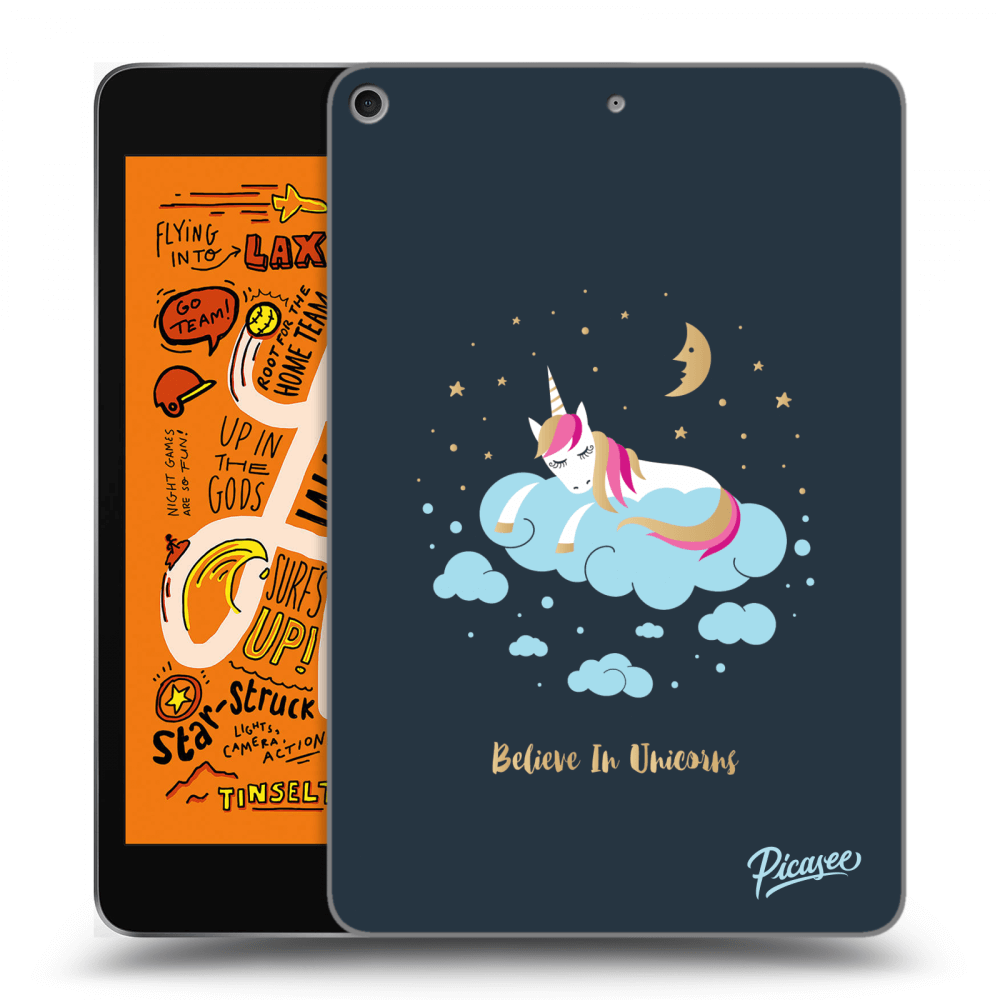 Picasee crna silikonska maskica za Apple iPad mini 2019 (5. gen) - Believe In Unicorns