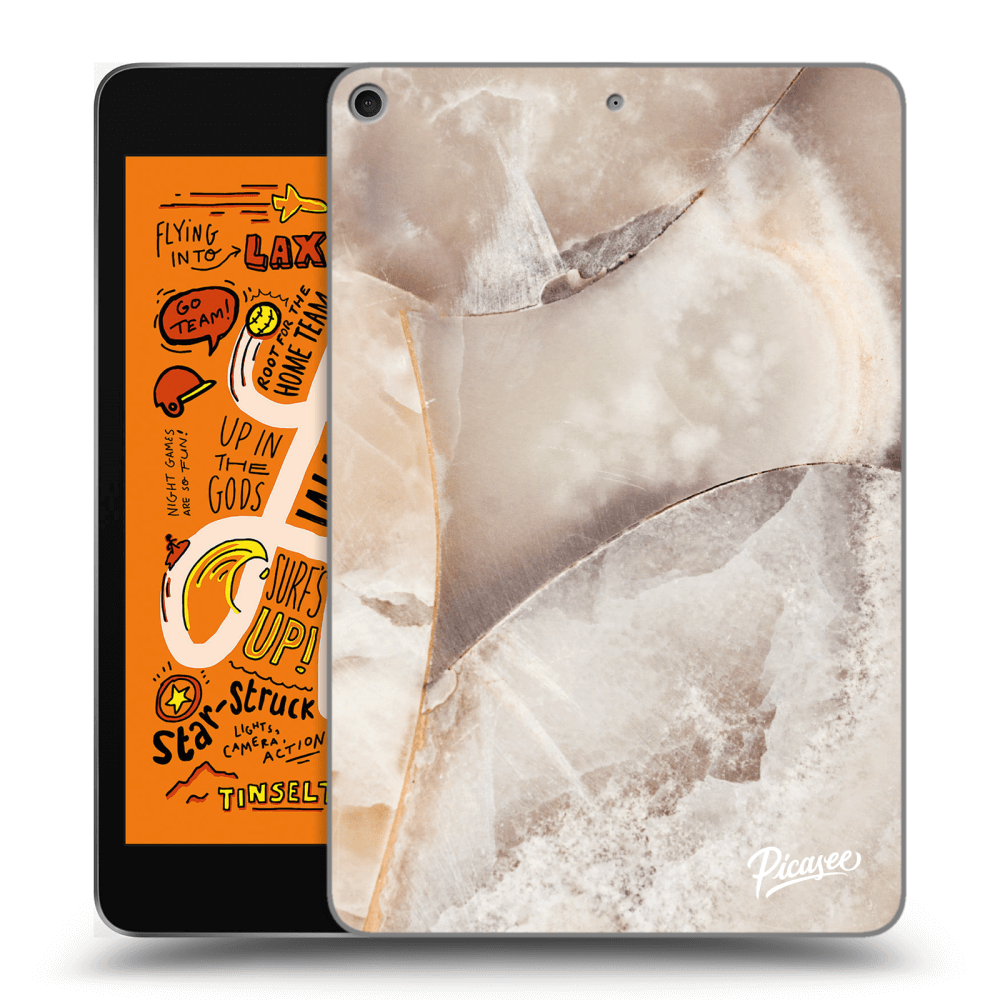 Picasee crna silikonska maskica za Apple iPad mini 2019 (5. gen) - Cream marble