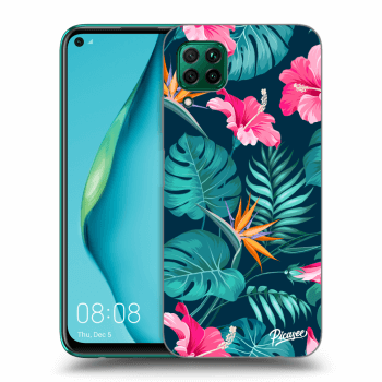 Picasee crna silikonska maskica za Huawei P40 Lite - Pink Monstera