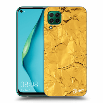 Picasee crna silikonska maskica za Huawei P40 Lite - Gold