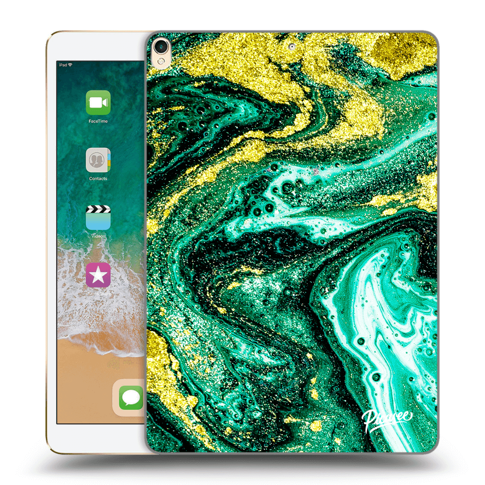 Picasee silikonska prozirna maskica za Apple iPad Pro 10.5" 2017 (2. gen) - Green Gold