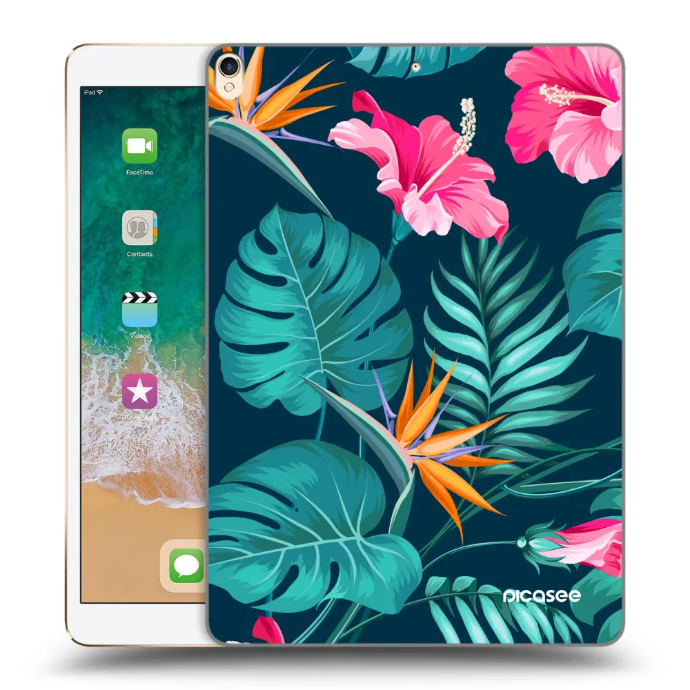 Picasee silikonska prozirna maskica za Apple iPad Pro 10.5" 2017 (2. gen) - Pink Monstera