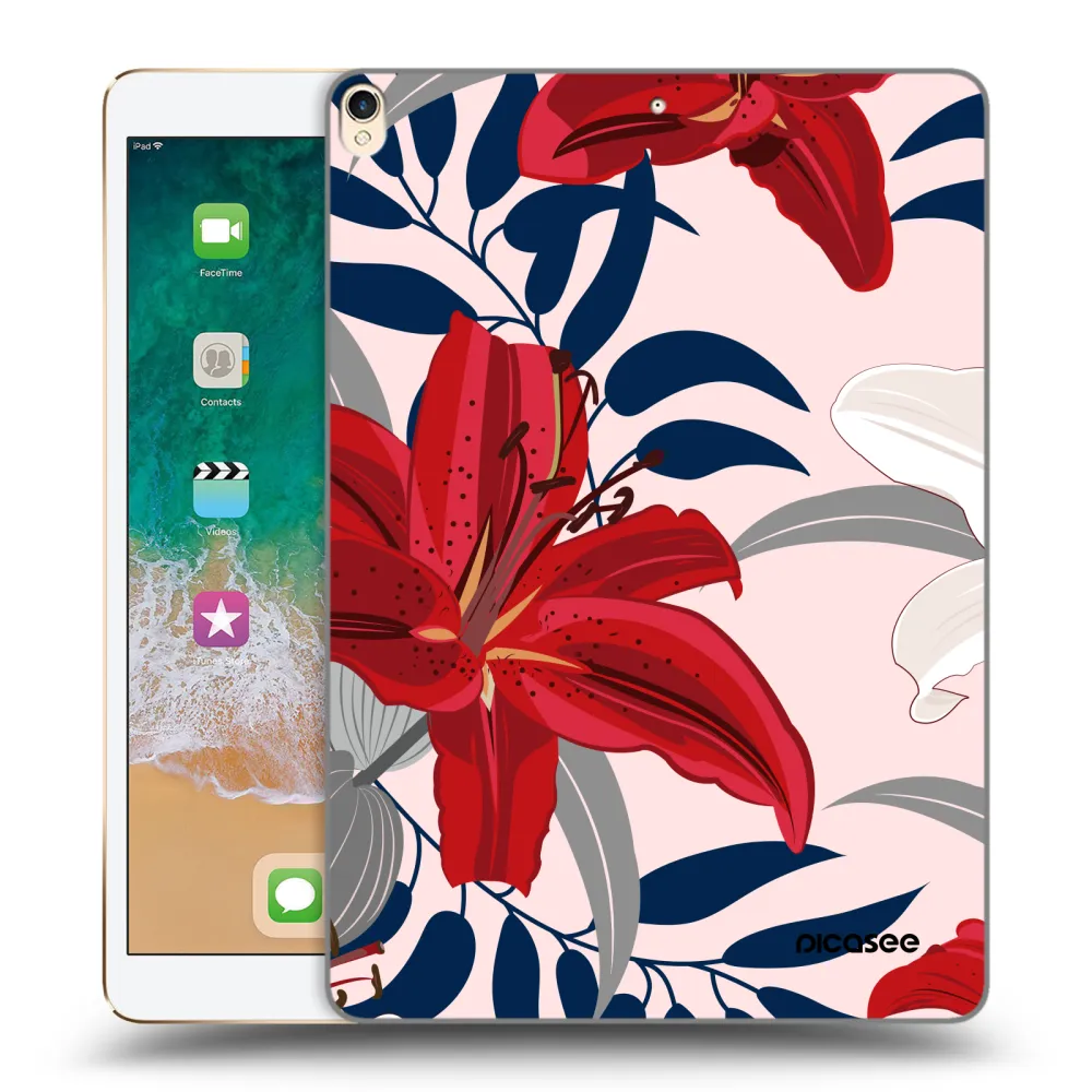 Picasee silikonska prozirna maskica za Apple iPad Pro 10.5" 2017 (2. gen) - Red Lily