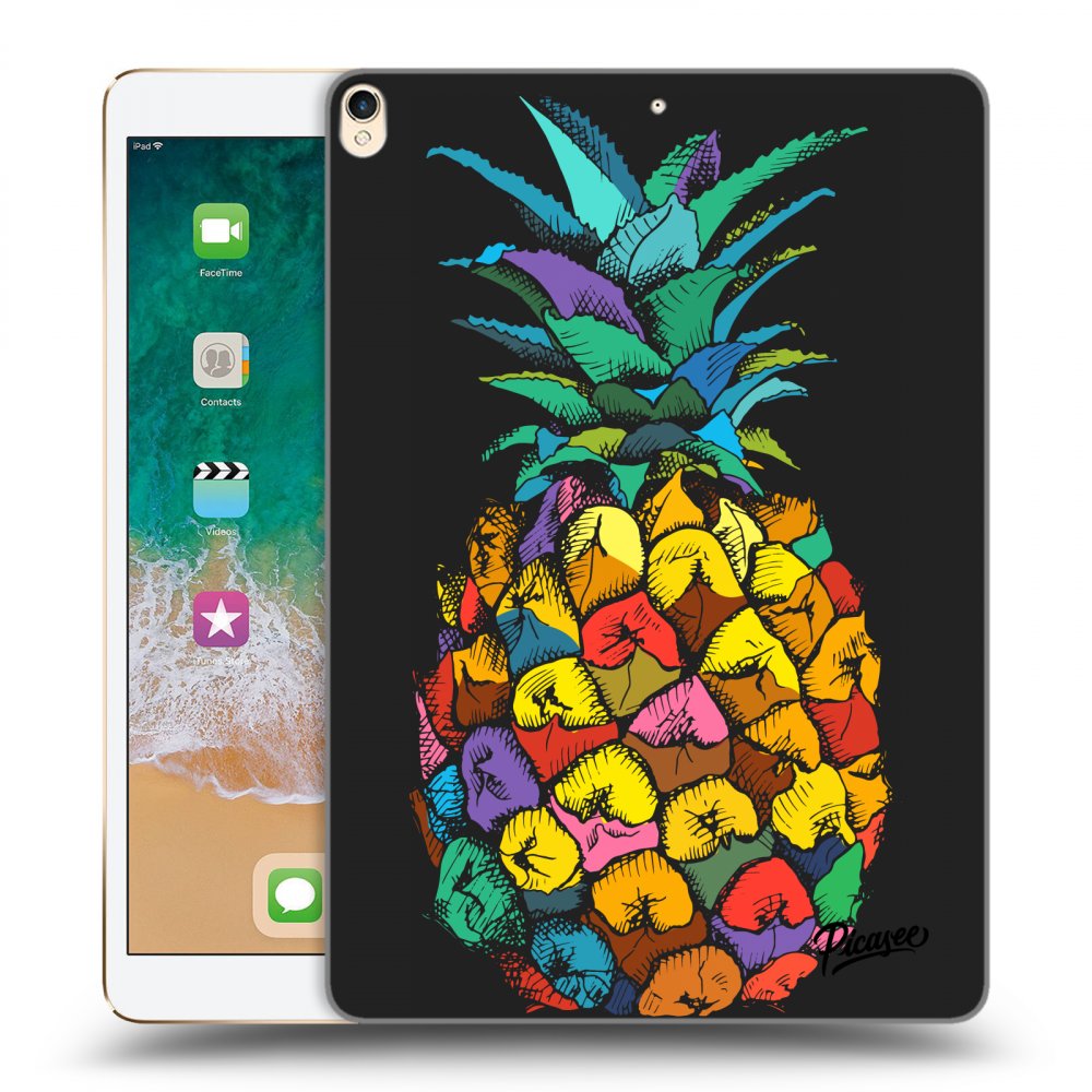 Picasee crna silikonska maskica za Apple iPad Pro 10.5" 2017 (2. gen) - Pineapple