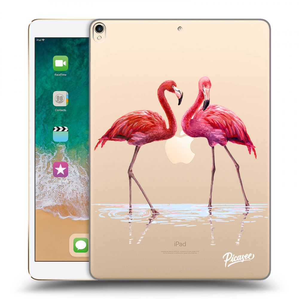 Picasee silikonska prozirna maskica za Apple iPad Pro 10.5" 2017 (2. gen) - Flamingos couple