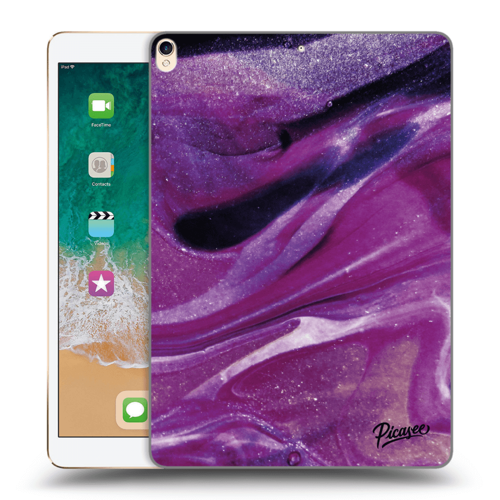 Picasee crna silikonska maskica za Apple iPad Pro 10.5" 2017 (2. gen) - Purple glitter