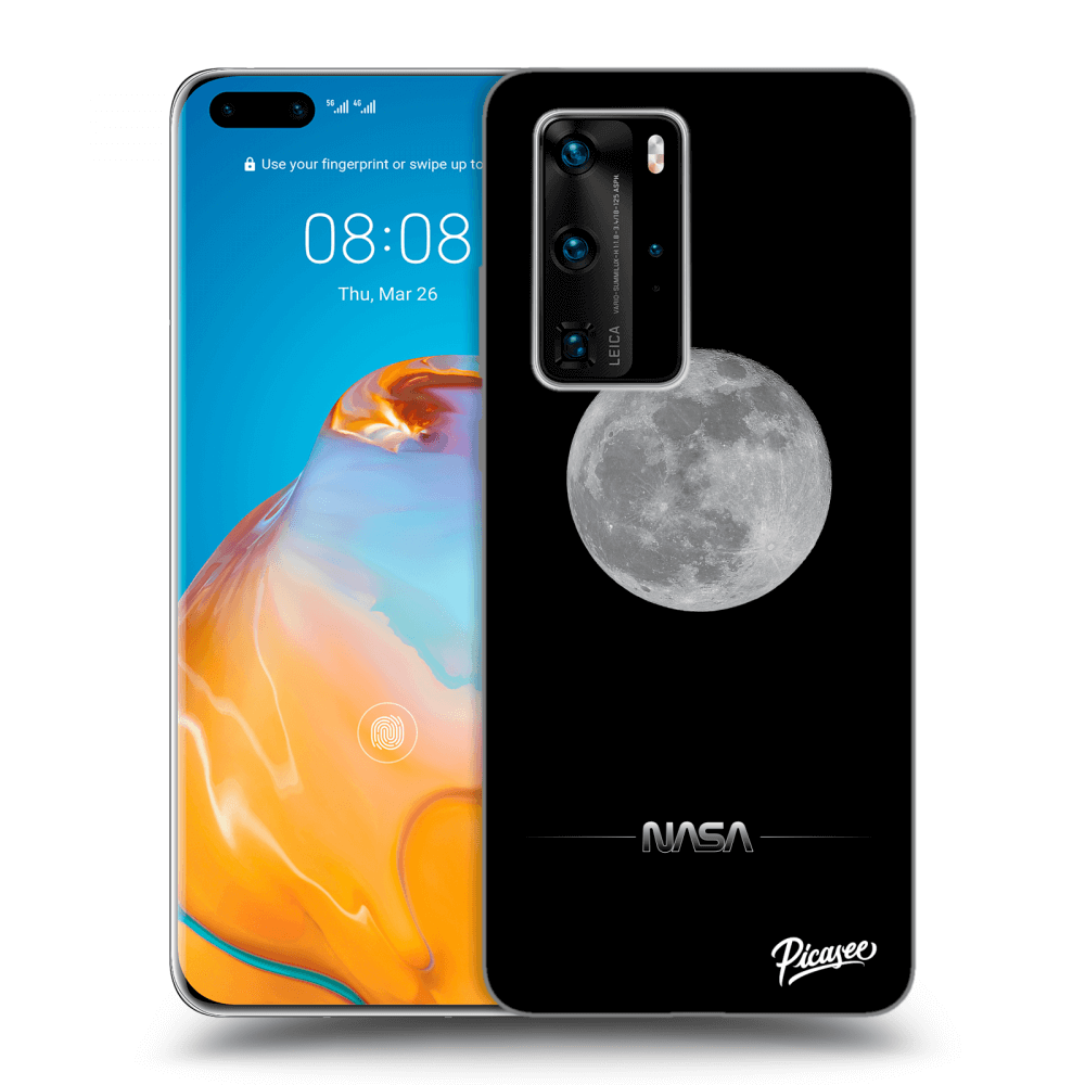 Picasee crna silikonska maskica za Huawei P40 Pro - Moon Minimal