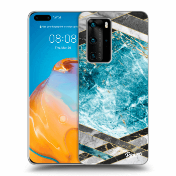 Picasee silikonska prozirna maskica za Huawei P40 Pro - Blue geometry