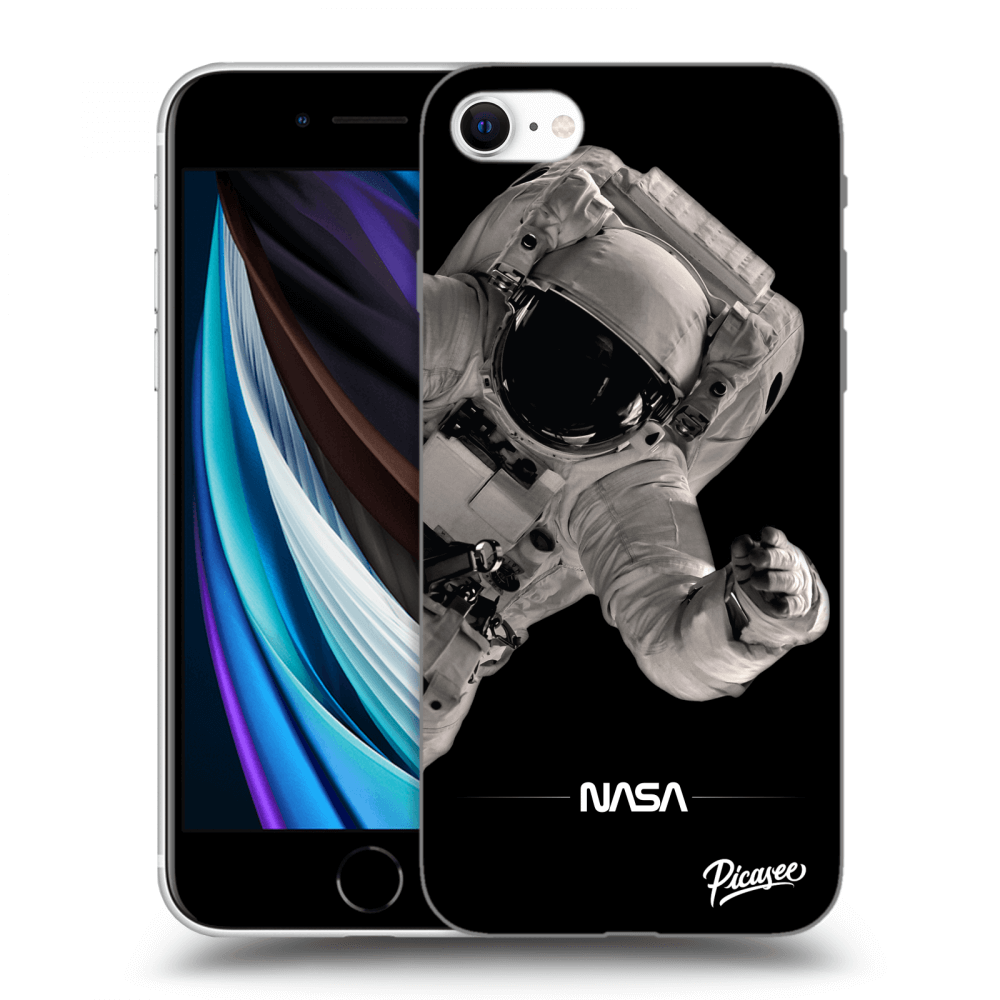 Picasee crna silikonska maskica za Apple iPhone SE 2020 - Astronaut Big