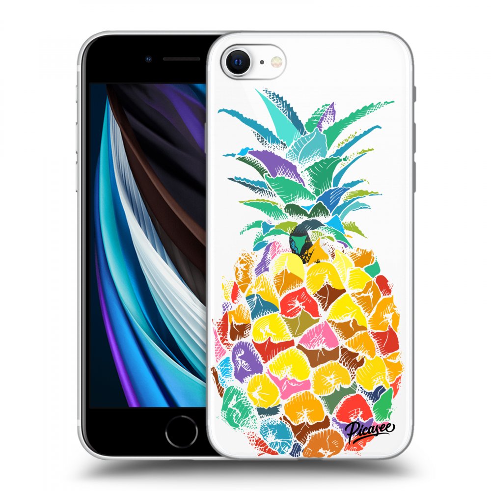 Picasee silikonska prozirna maskica za Apple iPhone SE 2020 - Pineapple