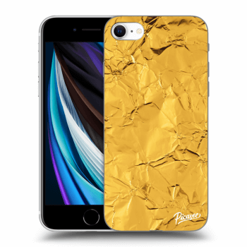 Picasee silikonska prozirna maskica za Apple iPhone SE 2020 - Gold