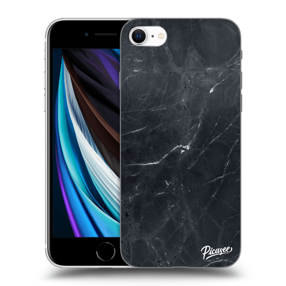 Picasee silikonska prozirna maskica za Apple iPhone SE 2020 - Black marble