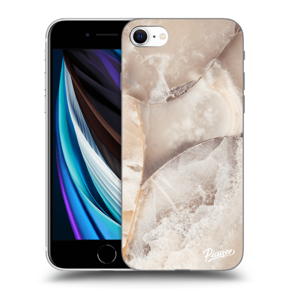 Picasee silikonska prozirna maskica za Apple iPhone SE 2020 - Cream marble