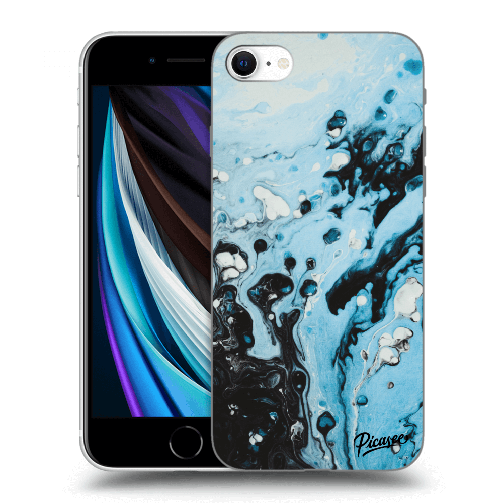 Picasee crna silikonska maskica za Apple iPhone SE 2020 - Organic blue