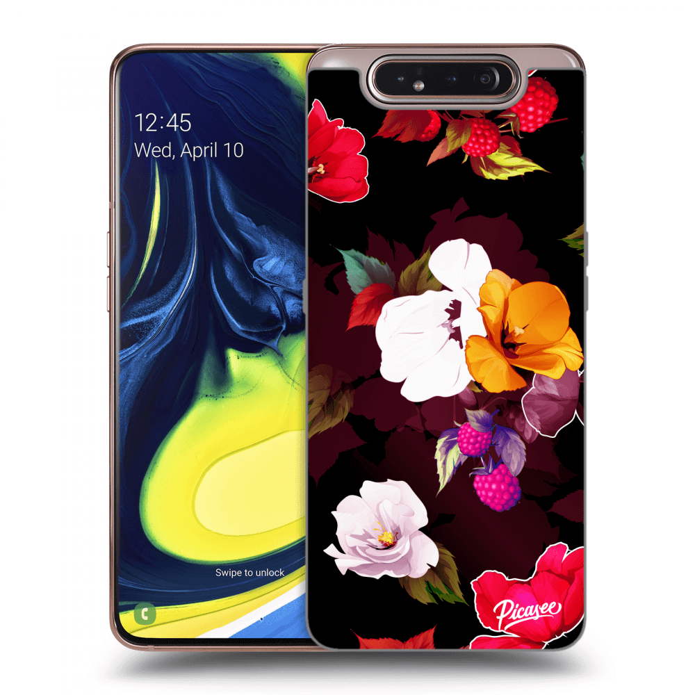 Picasee silikonska prozirna maskica za Samsung Galaxy A80 A805F - Flowers and Berries