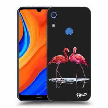 Picasee crna silikonska maskica za Huawei Y6S - Flamingos couple