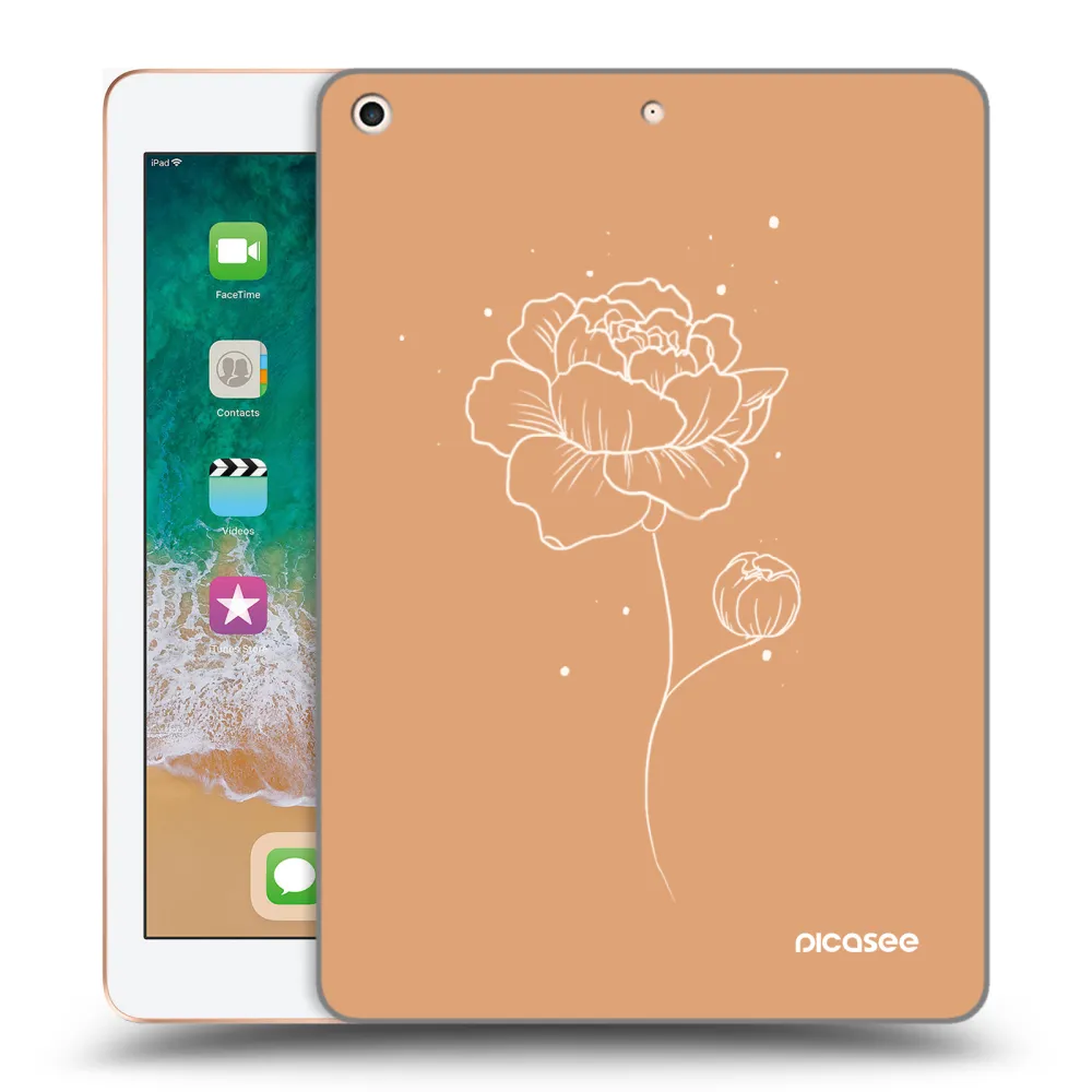 Picasee silikonska prozirna maskica za Apple iPad 9.7" 2018 (6. gen) - Peonies