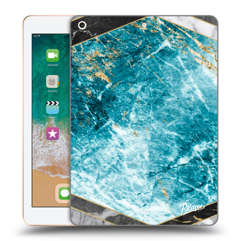 Picasee silikonska prozirna maskica za Apple iPad 9.7" 2018 (6. gen) - Blue geometry
