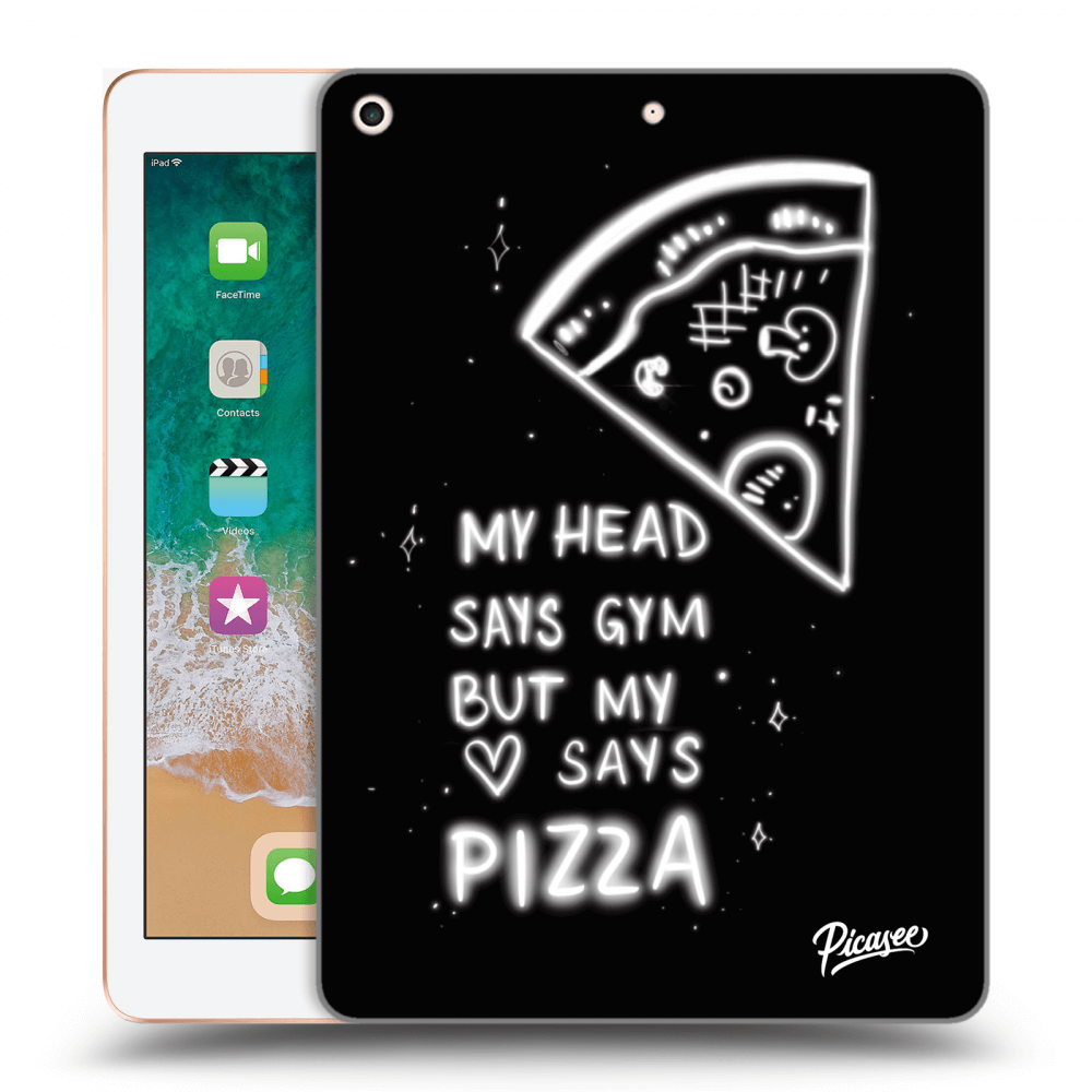 Picasee crna silikonska maskica za Apple iPad 9.7" 2018 (6. gen) - Pizza